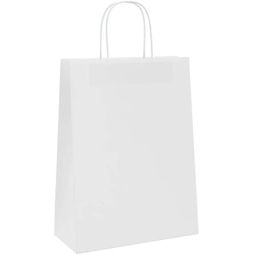  Papirnate vrećice 50 kom s ručkama bijele 26x12x35 cm Slike