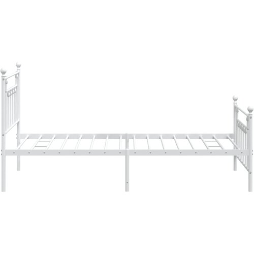  Metalni okvir kreveta uzglavlje i podnožje bijeli 107x203 cm Slike