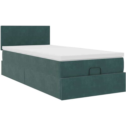 VidaXL okvir kreveta s madraca tamnozeleni 80x200cm bar&amp;scaron;unasti Slike