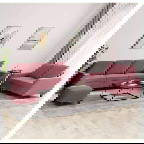 vidaXL 3-dijelni set sofa crvena boja vina od tkanine Cijene