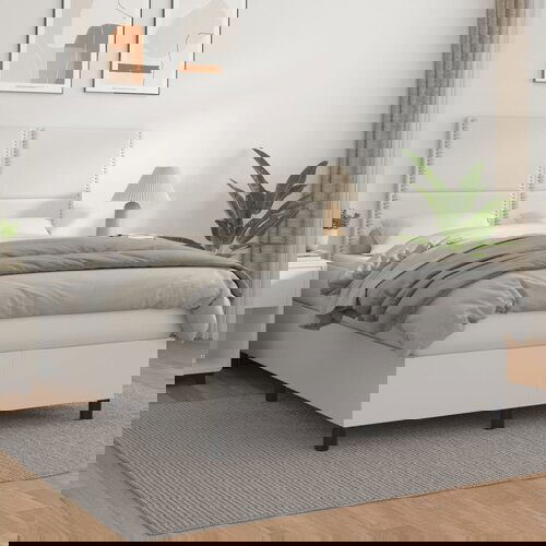  The Living Store Box spring postelja z vzmetnico bel 140x200 cm umetno usnje - Box Spring Postelja, (21445695) Slike