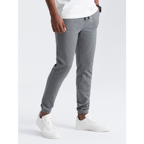 Ombre Men's structured knit sweatpants - graphite Slike