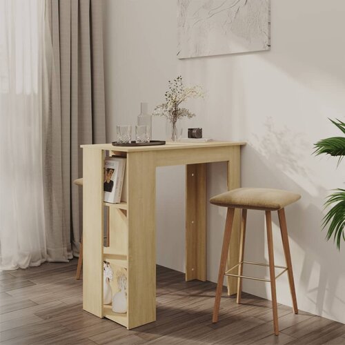 vidaXL Barska miza s polico sonoma hrast 102x50x103,5 cm iverna pl. Cene