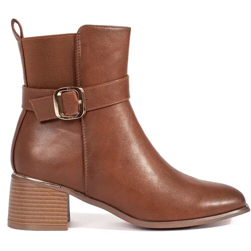 Shelvt Brown women&amp;#039;s ankle boots on a heel with a buckle Slike