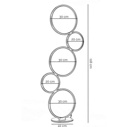  ONLI - LED stojeća lampa RINGS LED/58W/230V 4000K crna Slike