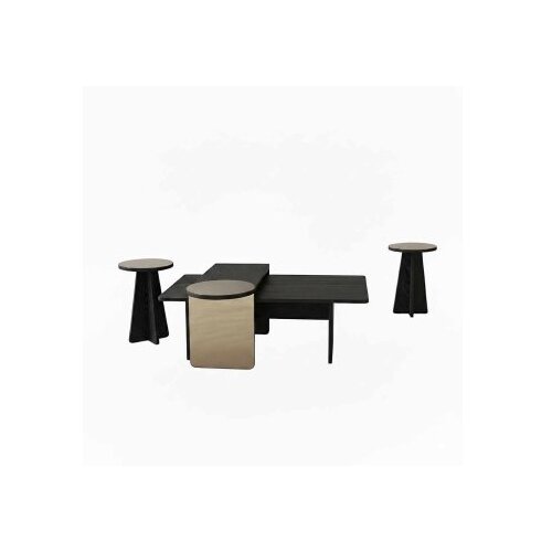 Hanah home Set stolova za kafu Luna Black (4 dela) Slike