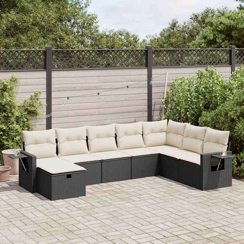 vidaXL 8-dijelni set vrtnih sofa od poliratana s jastucima crni Cijene