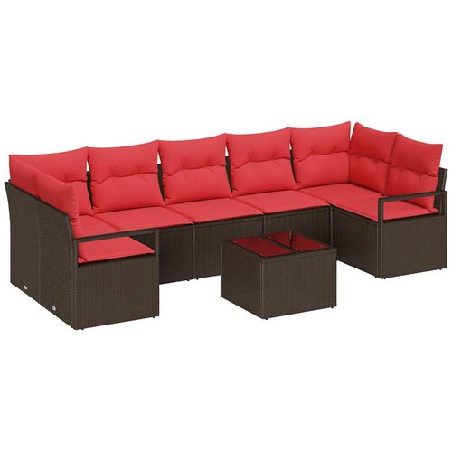  Set sofe 8 pcs Smeđa i crvena poliratan Cene