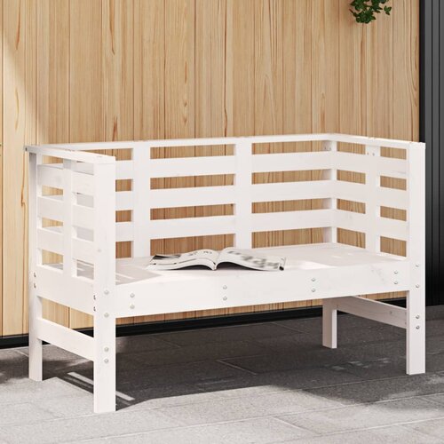  The Living Store Vrtna klop bela 111,5x53x71 cm trdna borovina - Vrtna Klop, (21449719) Slike