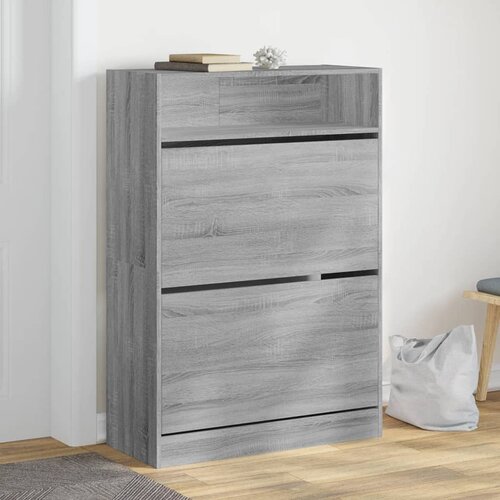 Ormarić za cipele s 2 ladice siva boja hrasta 80 x 34 x 116 cm Cijene