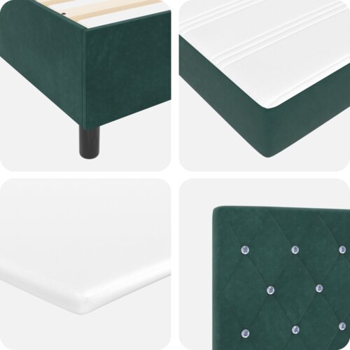 Box Spring krevet s madracem u tamnozelenoj boji 180x200 cm bar&amp;scaron;un Slike