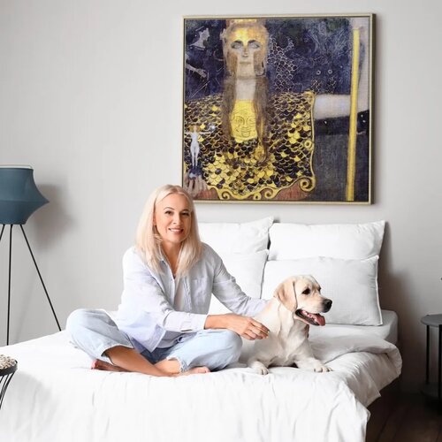  Slika - Gustav Klimt &amp;ndash; Pallas Athene 60x60 U prirodnom drvenom okviru Slike