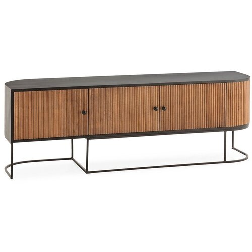 MOME TV komoda od masivnog manga u prirodnoj boji 160x55x40 cm Curve &amp;ndash; Slike
