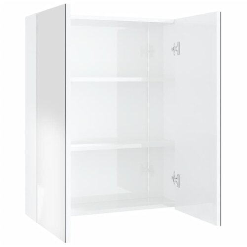 Maison Chic Kopalniška omarica - Kopalniški kabinet z ogledalom 60x15x75 cm MDF sijoče bela, (21794496) Cene