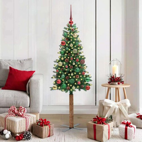 vidaXL Ožja jelka med 150 LED Zelena 150 cm PVC in trden bor Cene
