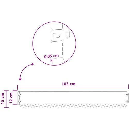  Ograda oko Travnjaka 20 pcs 103 x 15 cm Čelik Rđa Slike