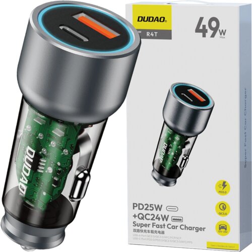 Dudao R4T AVTOPOLNILEC 30W USB-A USB-C ZA TELEFON SIVA, (21974885) Cene