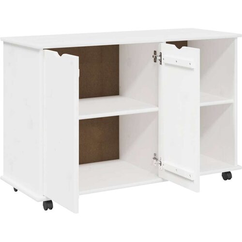  Mobilni ormar Bijelo 100 x 39 x 65 5 cm Čvrsto borovo drvo - Bijelo Slike