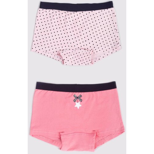 Yoclub Kids's Cotton Girls' Boxer Briefs Underwear 2-Pack BMA-0001G-AA30 Slike