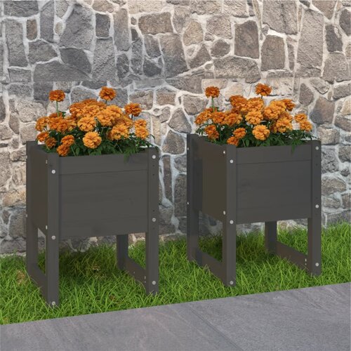  Sadilice 2 kom siva 40 x 40 x 52,5 cm od masivne borovine Cijene