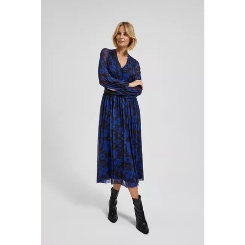 Moodo Blue dress with floral print Slike