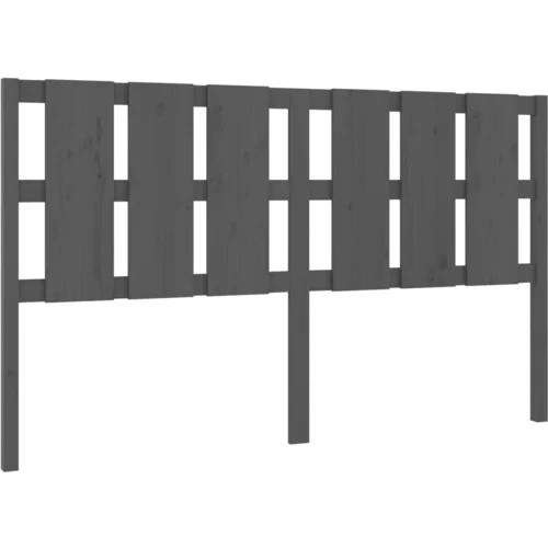 vidaXL Posteljno vzglavje sivo 185,5x4x100 cm trdna borovina, (20645720)