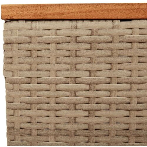 VidaXL vrtni stol bež 55 x 55 x 37 cm od poliratana i bagremovog drva Slike