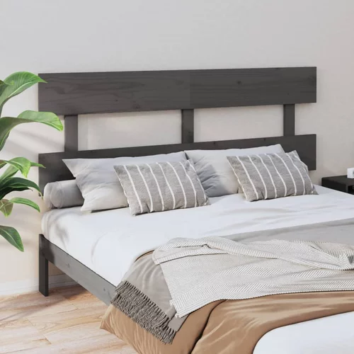 vidaXL Uzglavlje za krevet sivo 164 x 3 x 81 cm od masivne borovine