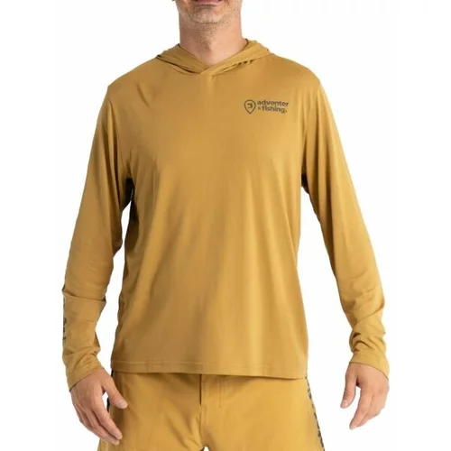 Adventer & fishing UV HOODED SAND Muška funkcionalna UV majica s kapuljačom, smeđa, veličina