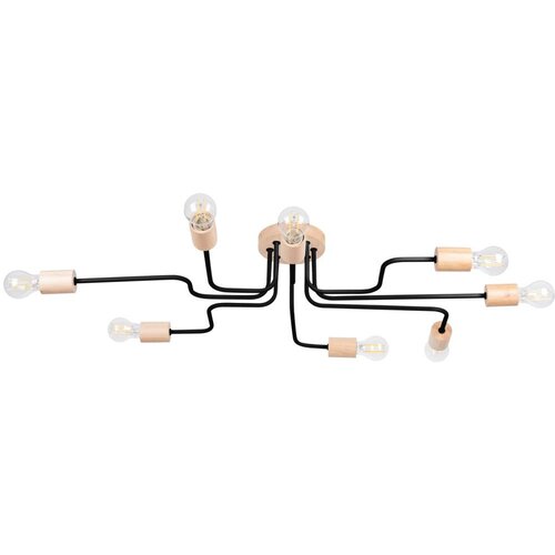  Sollux SL.1671 - Plafonski luster TIMBO 8xE27/15W/230V crna/bež/buk Cene