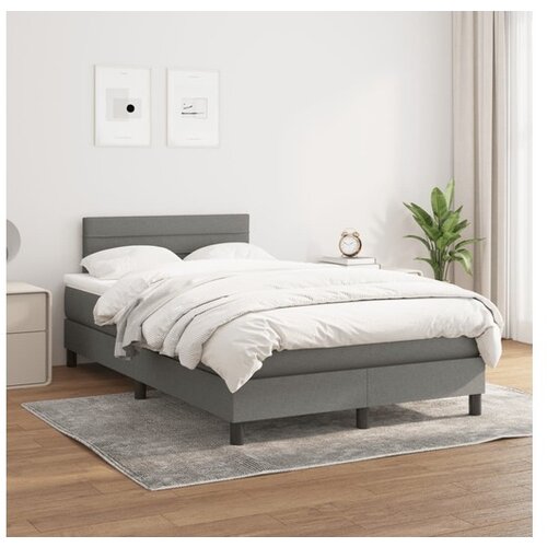  Box spring postelja z vzmetnico temno siva 120x200 cm blago Cene
