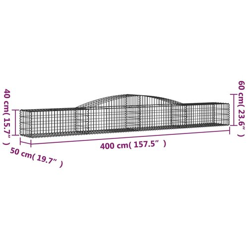  Lučne gabionske ko&amp;scaron;are 10 kom 400x50x40/60 cm pocinčano željezo Slike