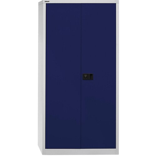 BISLEY UNIVERZALNA omara s krilnimi vrati, VxŠxG 1950 x 914 x 400 mm, s predelom za garderobo, svetlo siva / oxfordsko modra Cene