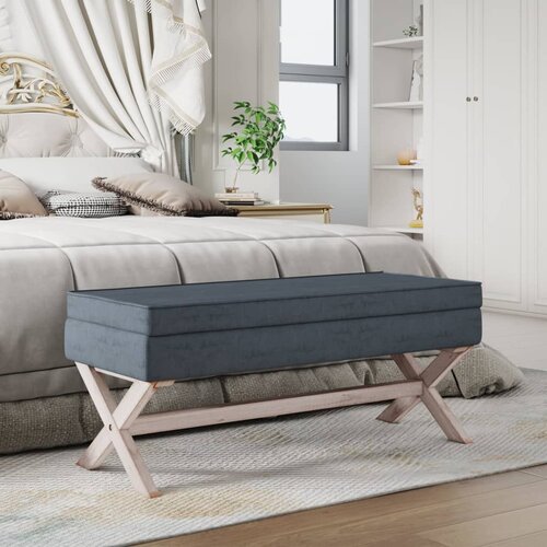 vidaXL Tabure za pohranu tamnosivi 110 x 45 x 49 cm baršunasti Cijene