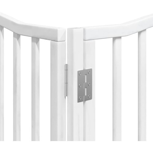  Vrata za pse s vrata&amp;scaron;cima 8 panela sklopiva 640 cm drvo topole Bijela 80 x 90 x 2 cm Slike