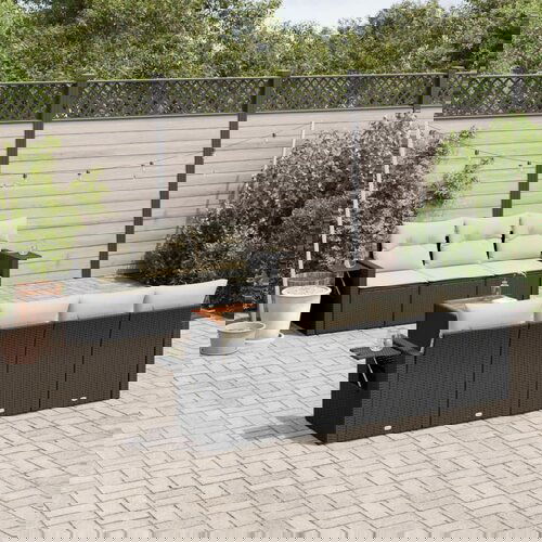 vidaXL 8-dijelni set vrtnih sofa od poliratana s jastucima crni Cijene