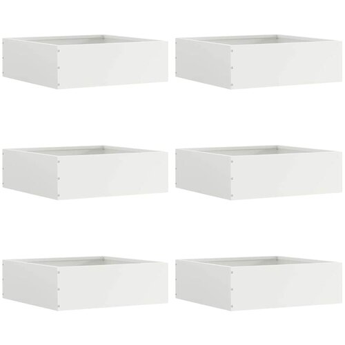  Ograda oko Travnjaka 6 pcs Bijelo 40 x 40 x 13 cm Čelik Slike