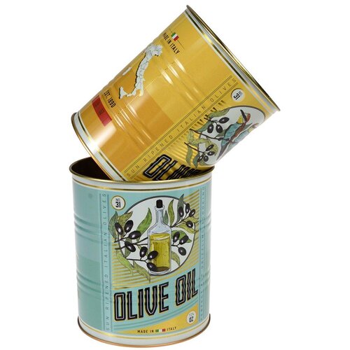 Rex London Dekorativne kositrene kutije za pohranu u setu 2 kom &oslash; 11x13 cm Olive Oil &ndash; Cijene