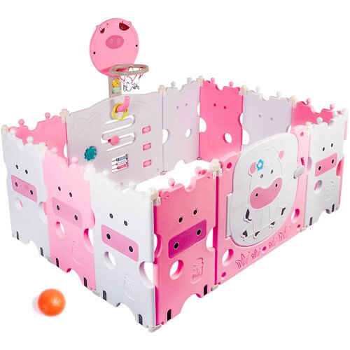  Dječja plastična ogradica 118 x 150 x 64 cm Aga4Kids DS4104-PI - roza Cijene