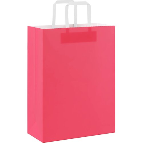  Papirnate vrećice 250 kom s ručkama ružičaste 26x12x35 cm Slike