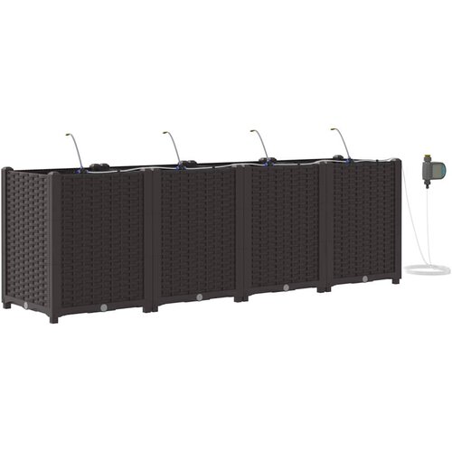  Vrtna saksija 4 pcs Smeđa 160 x 40 x 52 cm Plastika Slike