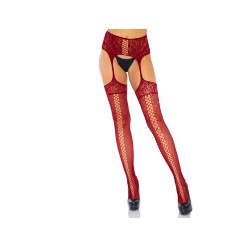 Leg Avenue Nogavice s pasom Lace up, rdeče Cene