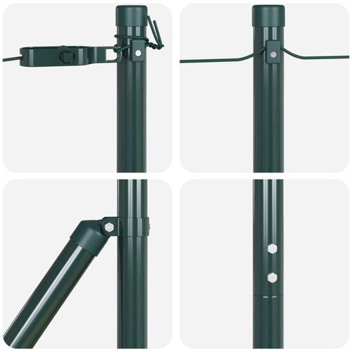 VidaXL Stupovi ograde 52 komada Zeleni &amp;Oslash;32 mm 170 cm Galvanizirani čelik Slike