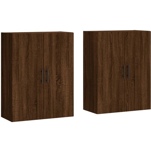 Maison Chic Stenska omarica - Zidna omarica 2 kosa rjavi hrast 69,5x34x90 cm iu882, (22063612) Cene