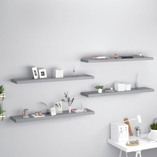 vidaXL Plutajuće zidne police 4 kom sive 120 x 23,5 x 3,8 cm MDF Cijene