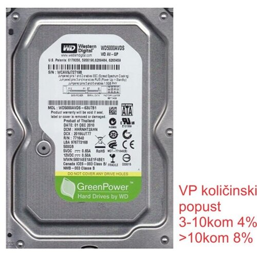 Western Digital Av-gp 500gb (wd5000avds) hard disk Slike