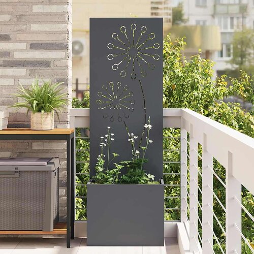  Vrtna sadilica s Dekorativnom Pločom Antracit 50 x 140 cm Slike
