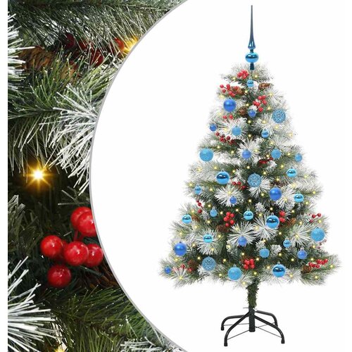 vidaXL Umestno božično drevo z LED lučmi Zelena in bela 150 cm, (5000066824) Cene