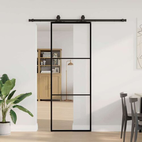  Klizna vrata s priborom crna 76 x 205 cm od ESG stakla Cijene