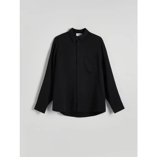 Reserved - Comfort fit košulja s visokim udjelom liocelnih vlakana - crno